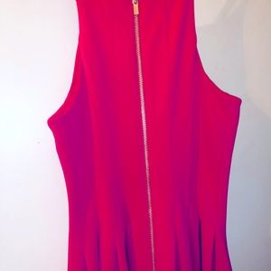 Calvin Klein Ballet Skirt in Hot Pink  Gold Zipper Back Dress